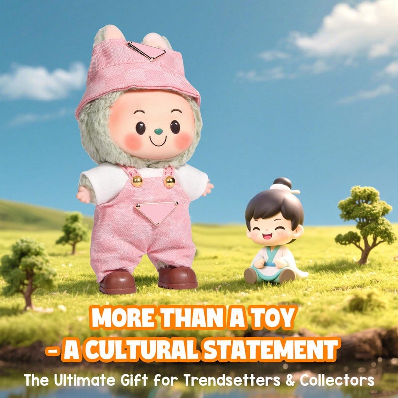 AICase for 17cm Doll Clothes/Outfit,Clothes Set for 17cm Doll,3 Piece Set Hat Clothing,Boys and Girls Stylish Adorable Dolls Clothes Accessories_Pink - Image 5